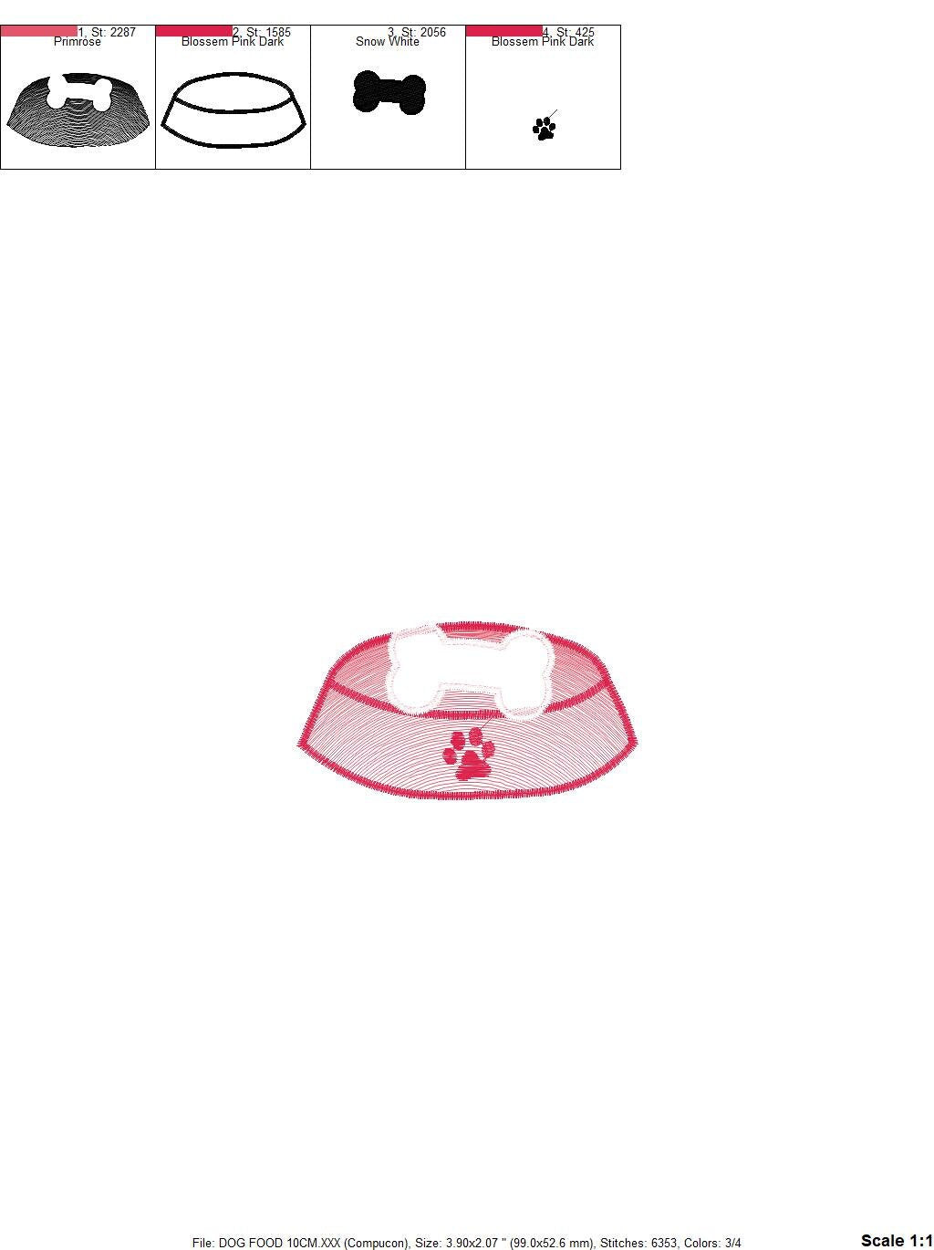 Dog food dish embroidery designs - Pet food bowl embroidery design machine embroidery pattern - Boy kid embroidery file - instant download Marcia Embroidery