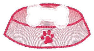Dog food dish embroidery designs - Pet food bowl embroidery design machine embroidery pattern - Boy kid embroidery file - instant download