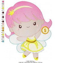 Cargar imagen en el visor de la galería, Tooth Fairy embroidery designs - Money Fairy embroidery design machine embroidery pattern - Baby girl embroidery file - instant digital pes
