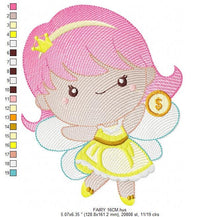 Cargar imagen en el visor de la galería, Tooth Fairy embroidery designs - Money Fairy embroidery design machine embroidery pattern - Baby girl embroidery file - instant digital pes
