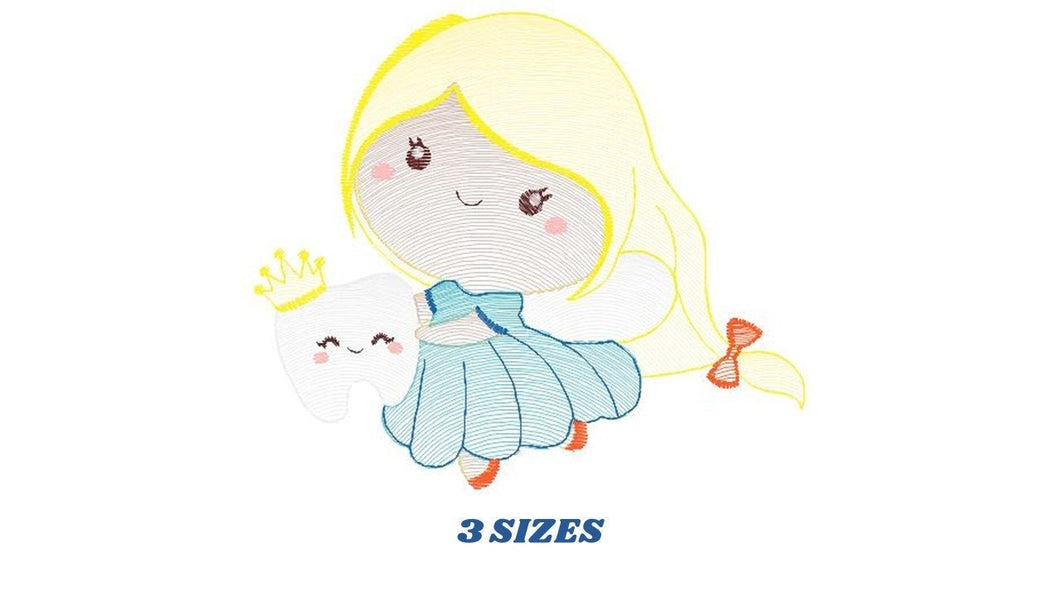 Tooth Fairy embroidery designs - Fairy godmother embroidery design machine embroidery pattern - fairy design Baby girl embroidery file pixie