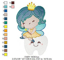 Load image into Gallery viewer, Tooth Fairy embroidery designs - Fairy godmother embroidery design machine embroidery pattern - Fairy with teeth file - instant download pes
