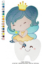 Load image into Gallery viewer, Tooth Fairy embroidery designs - Fairy godmother embroidery design machine embroidery pattern - Fairy with teeth file - instant download pes
