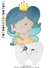 Laden Sie das Bild in den Galerie-Viewer, Tooth Fairy embroidery designs - Fairy godmother embroidery design machine embroidery pattern - Fairy with teeth file - instant download pes
