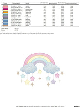 Load image into Gallery viewer, Rainbow embroidery design - Sky embroidery designs machine embroidery pattern - Baby girls embroidery file - Rainbow rippled star clouds pes
