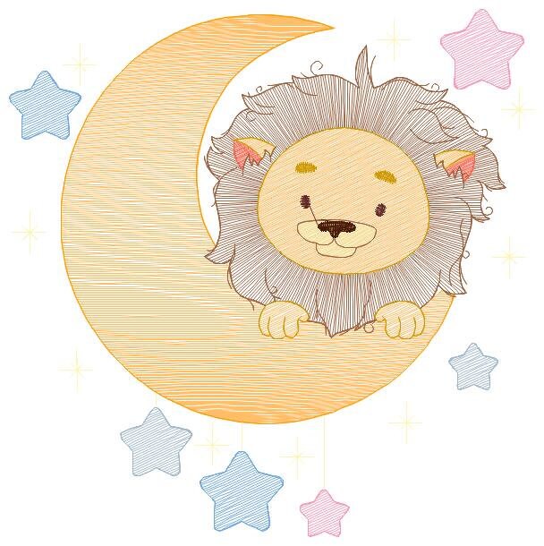 Lion embroidery designs - Safari embroidery design machine embroidery pattern - Baby boy embroidery file - Moon embroidery download pes jef