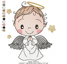 Laden Sie das Bild in den Galerie-Viewer, Angel embroidery designs - Baby boy embroidery design machine embroidery pattern - Boy with wings embroidery file - instant download pes jef
