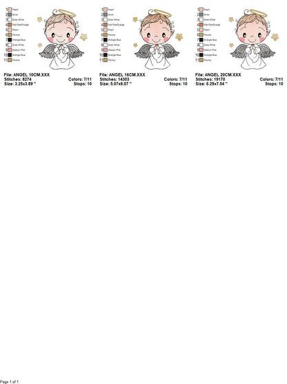 Angel embroidery designs - Baby boy embroidery design machine embroidery pattern - Boy with wings embroidery file - instant download pes jef