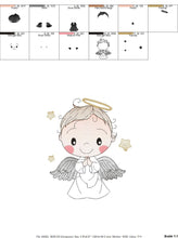 Load image into Gallery viewer, Angel embroidery designs - Baby boy embroidery design machine embroidery pattern - Boy with wings embroidery file - instant download pes jef
