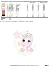 Cargar imagen en el visor de la galería, Unicorn embroidery designs - Baby Girl embroidery design machine embroidery pattern - Fantasy embroidery - newborn layette rainbow design
