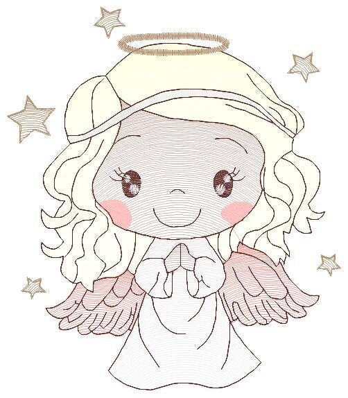 Angel embroidery designs - Baby girl embroidery design machine embroidery pattern - Girl with wings embroidery file - instant download pes