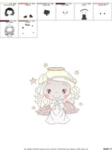 Load image into Gallery viewer, Angel embroidery designs - Baby girl embroidery design machine embroidery pattern - Girl with wings embroidery file - instant download pes
