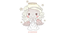 Laden Sie das Bild in den Galerie-Viewer, Angel embroidery designs - Baby girl embroidery design machine embroidery pattern - Girl with wings embroidery file - instant download pes
