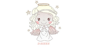 Angel embroidery designs - Baby girl embroidery design machine embroidery pattern - Girl with wings embroidery file - instant download pes