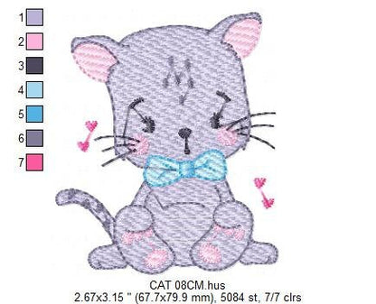 Cat embroidery design - Kitty embroidery designs machine embroidery pattern - Pet embroidery file - Baby girl embroidery Kitchen cloth Apron Marcia Embroidery