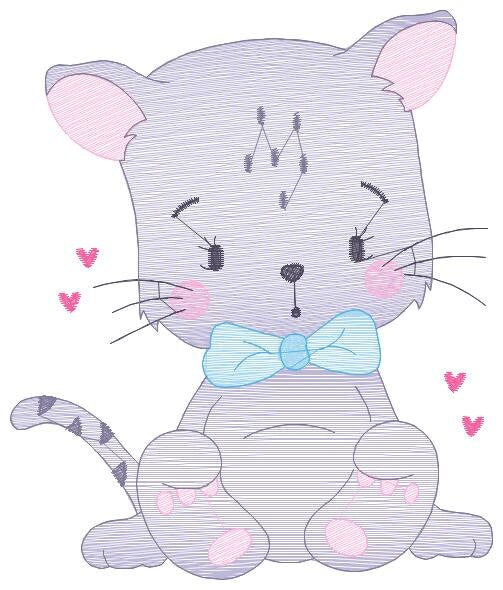 Cat embroidery design - Kitty embroidery designs machine embroidery pattern - Pet embroidery file - Baby girl embroidery Kitchen cloth Apron Marcia Embroidery