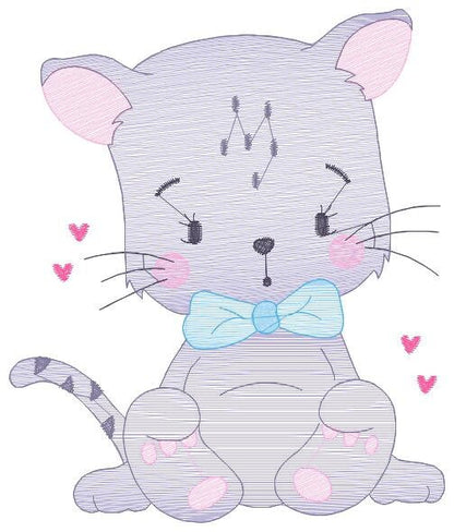 Cat embroidery design - Kitty embroidery designs machine embroidery pattern - Pet embroidery file - Baby girl embroidery Kitchen cloth Apron Marcia Embroidery