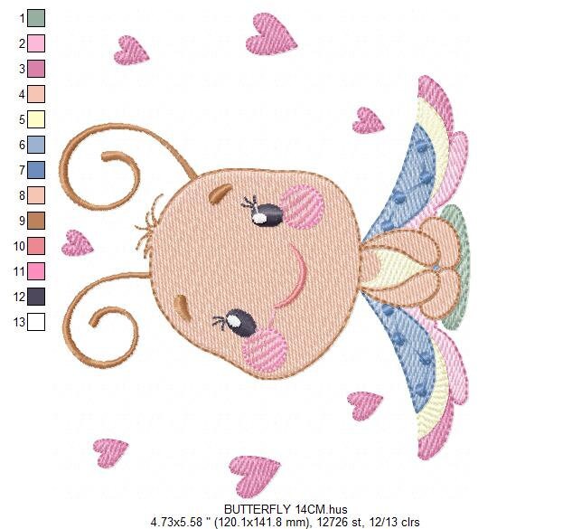 Butterfly embroidery design - Dragon fly embroidery designs machine embroidery pattern - Butterfly with hearts embroidery download digital Marcia Embroidery