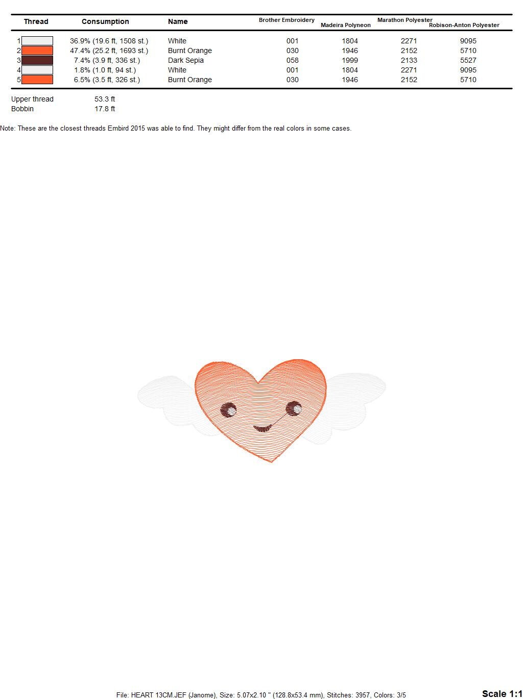 Heart with wings embroidery designs - Heart embroidery design machine embroidery pattern - Heart with happy face embroidery download pes jef Marcia Embroidery