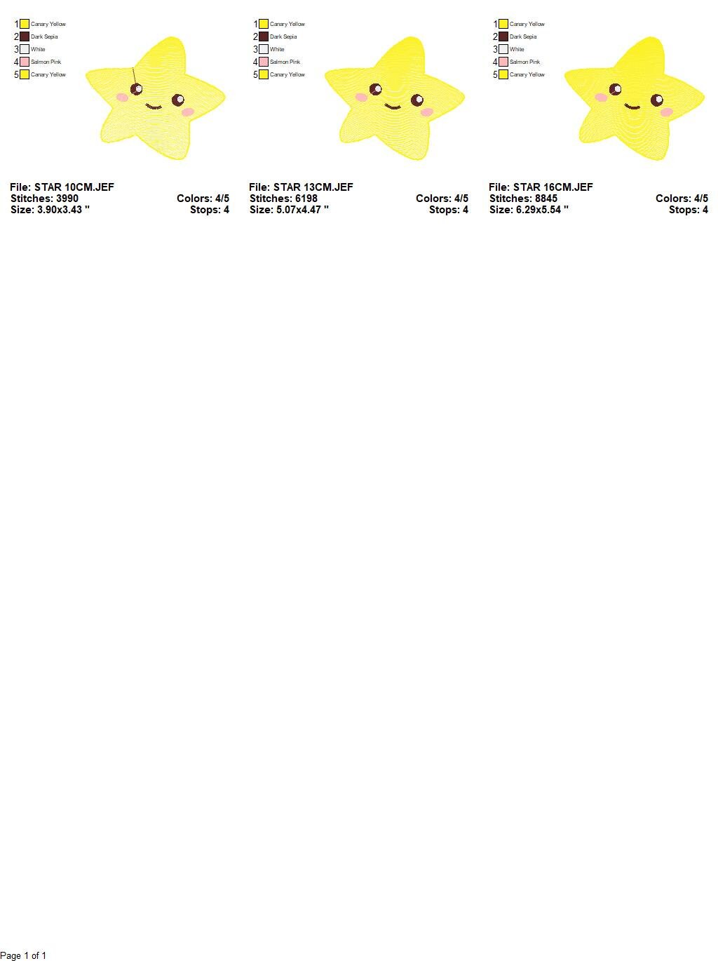 Star embroidery designs - Star with happy face embroidery design machine embroidery pattern - Sky embroidery file - kid embroidery download Marcia Embroidery