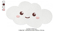 Load image into Gallery viewer, Cloud embroidery design - happy cloud with face embroidery designs machine embroidery pattern - sky embroidery file - kid embroidery pes jef
