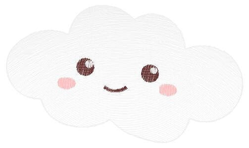 Cloud embroidery design - happy cloud with face embroidery designs machine embroidery pattern - sky embroidery file - kid embroidery pes jef Marcia Embroidery