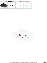 Charger l&#39;image dans la galerie, Cloud embroidery design - happy cloud with face embroidery designs machine embroidery pattern - sky embroidery file - kid embroidery pes jef
