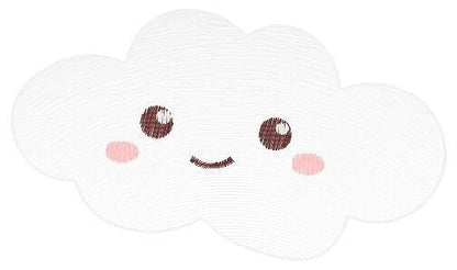 Cloud embroidery design - happy cloud with face embroidery designs machine embroidery pattern - sky embroidery file - kid embroidery pes jef Marcia Embroidery