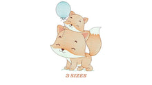 Cargar imagen en el visor de la galería, Dad Fox with male cub embroidery designs - Red Fox embroidery design machine embroidery pattern - Animal family embroidery file - Baby boy
