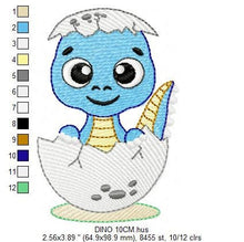 Charger l&#39;image dans la galerie, Baby Dinosaur embroidery designs - Dino embroidery design machine embroidery pattern - Dragon embroidery file - Dinosaur egg boy embroidery
