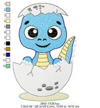 Charger l&#39;image dans la galerie, Baby Dinosaur embroidery designs - Dino embroidery design machine embroidery pattern - Dragon embroidery file - Dinosaur egg boy embroidery
