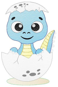 Baby Dinosaur embroidery designs - Dino embroidery design machine embroidery pattern - Dragon embroidery file - Dinosaur egg boy embroidery