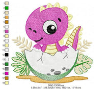 Carica l&#39;immagine nel visualizzatore di Gallery, Baby Dinosaur embroidery designs - Dino embroidery design machine embroidery pattern - Dragon embroidery file - Dinosaur egg boy embroidery
