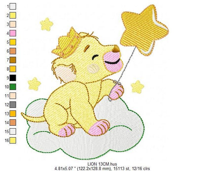 Lion embroidery designs - Lioness embroidery design machine embroidery pattern - Baby boy embroidery file - Lion king embroidery download Marcia Embroidery
