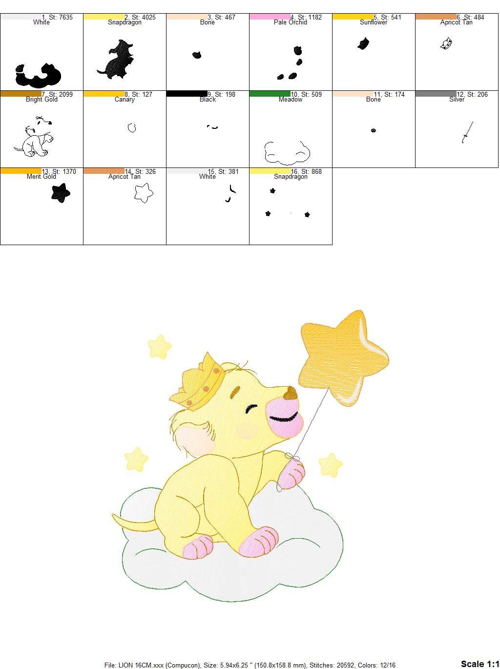 Lion embroidery designs - Lioness embroidery design machine embroidery pattern - Baby boy embroidery file - Lion king embroidery download Marcia Embroidery