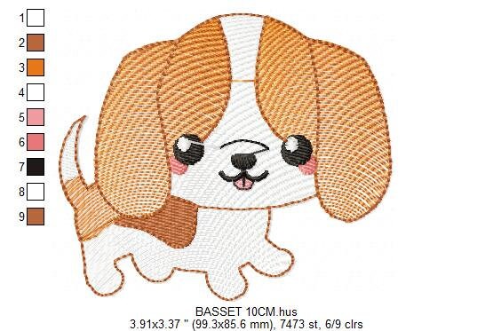 Basset Hound embroidery designs - Dog embroidery design machine embroidery pattern - Puppy embroidery file -  Pet embroidery download pes Marcia Embroidery