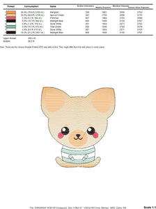 Chihuahua embroidery designs - Dog embroidery design machine embroidery pattern - Puppy embroidery file - Chihuahua embroidery download pes