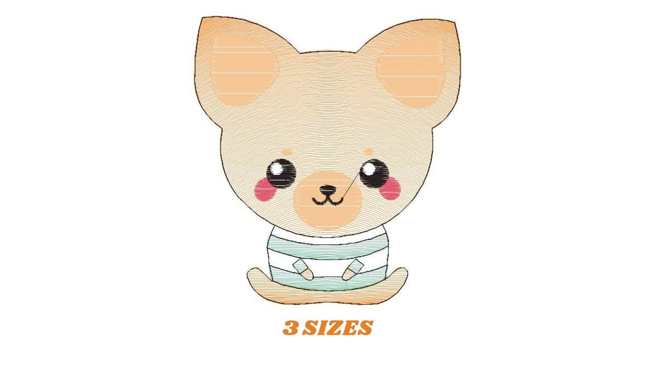 Chihuahua embroidery designs - Dog embroidery design machine embroidery pattern - Puppy embroidery file - Chihuahua embroidery download pes - Marcia Embroidery