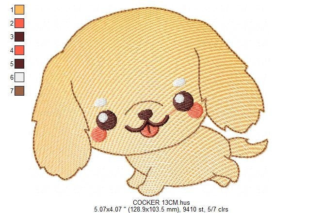 Cocker embroidery designs - Dog embroidery design machine embroidery pattern - Puppy embroidery file -  Pet embroidery instant download pes - Marcia Embroidery