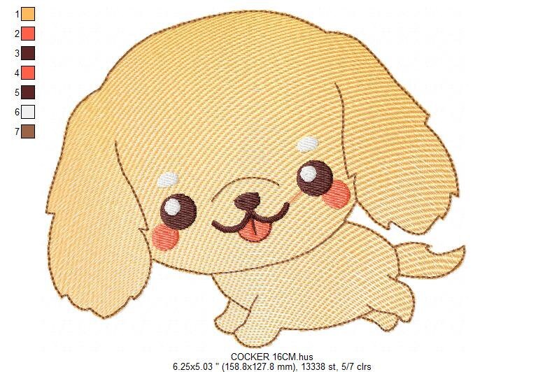 Cocker embroidery designs - Dog embroidery design machine embroidery pattern - Puppy embroidery file -  Pet embroidery instant download pes - Marcia Embroidery