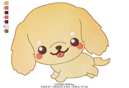 Cocker embroidery designs - Dog embroidery design machine embroidery pattern - Puppy embroidery file -  Pet embroidery instant download pes - Marcia Embroidery