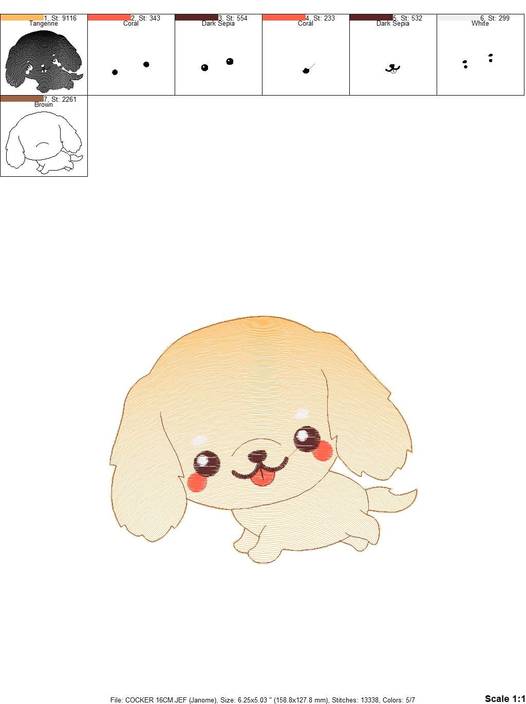 Cocker embroidery designs - Dog embroidery design machine embroidery pattern - Puppy embroidery file -  Pet embroidery instant download pes - Marcia Embroidery