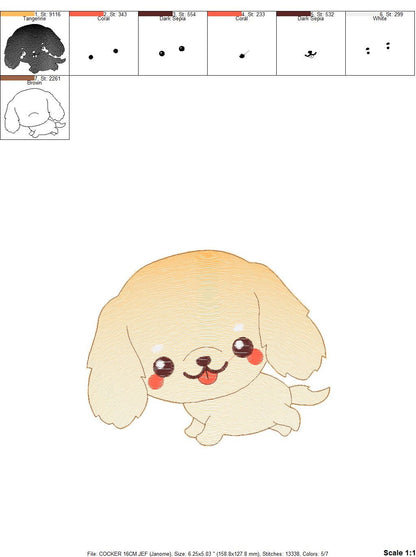 Cocker embroidery designs - Dog embroidery design machine embroidery pattern - Puppy embroidery file -  Pet embroidery instant download pes - Marcia Embroidery