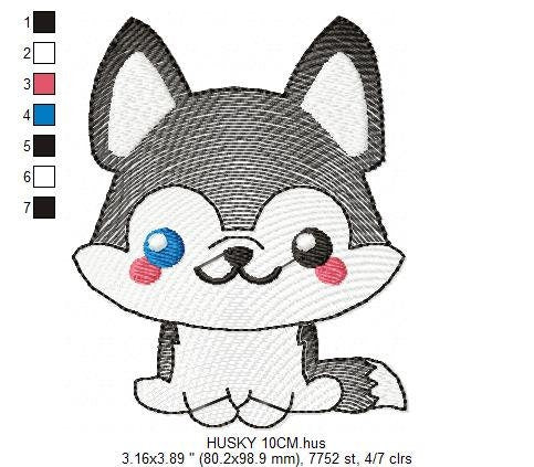 Husky embroidery designs - Dog embroidery design machine embroidery pattern - Puppy embroidery file -  Pet embroidery instant download jef Marcia Embroidery