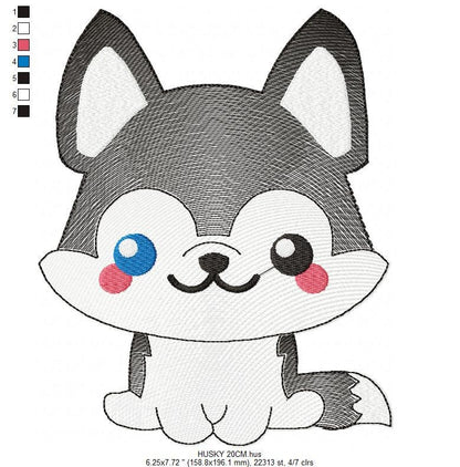 Husky embroidery designs - Dog embroidery design machine embroidery pattern - Puppy embroidery file -  Pet embroidery instant download jef Marcia Embroidery