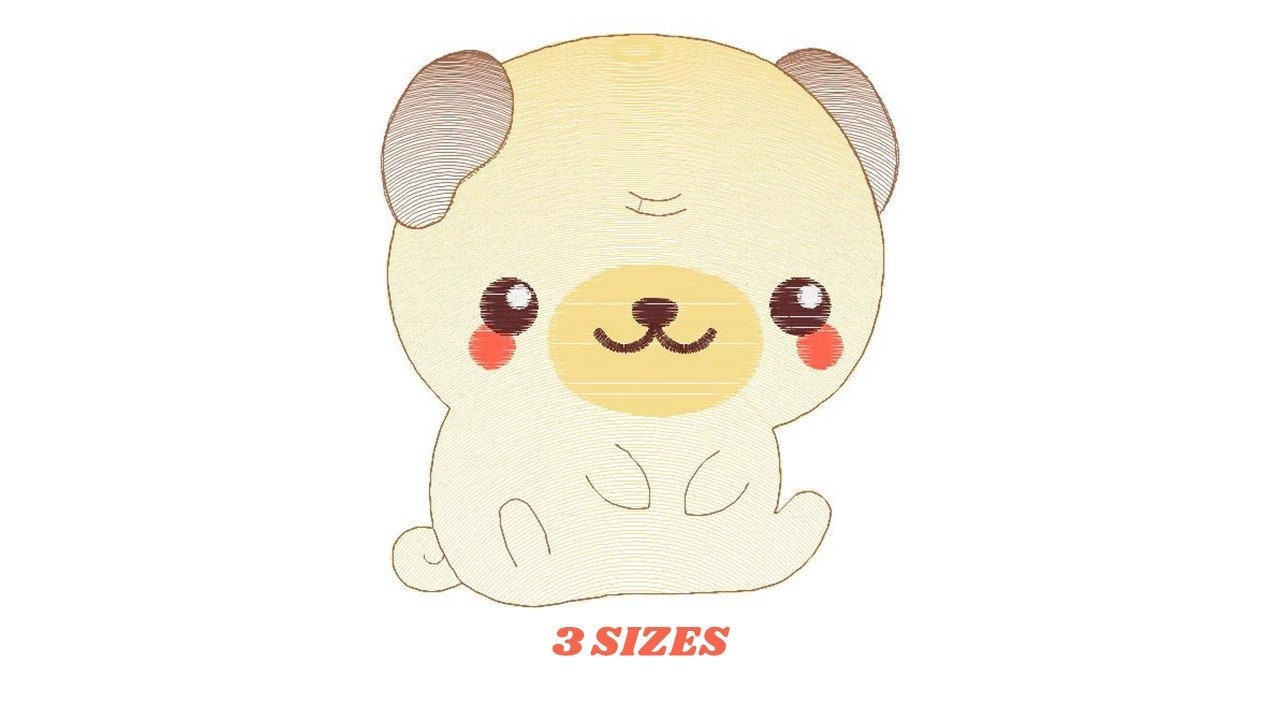 Pug embroidery designs - Dog embroidery design machine embroidery pattern - Puppy embroidery file -  Pet dogs embroidery download pes jef - Marcia Embroidery