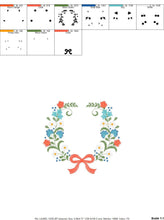 Load image into Gallery viewer, Laurel with lace and flowers embroidery designs - Floral wreath embroidery design machine embroidery pattern - instant digital download pes
