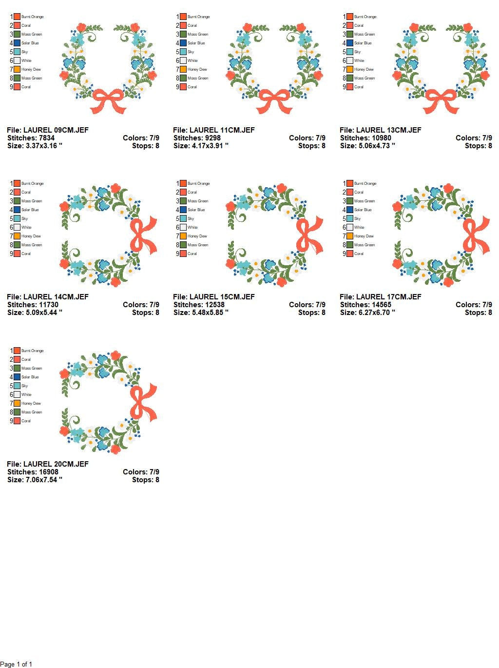 Laurel with lace and flowers embroidery designs - Floral wreath embroidery design machine embroidery pattern - instant digital download pes Marcia Embroidery