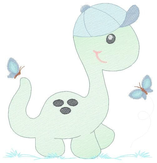 Dinosaur embroidery designs - Dino embroidery design machine embroidery pattern - instant download - Baby boy embroidery file brontosaurus Marcia Embroidery