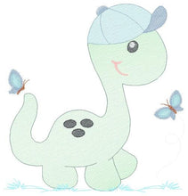 Load image into Gallery viewer, Dinosaur embroidery designs - Dino embroidery design machine embroidery pattern - instant download - Baby boy embroidery file brontosaurus
